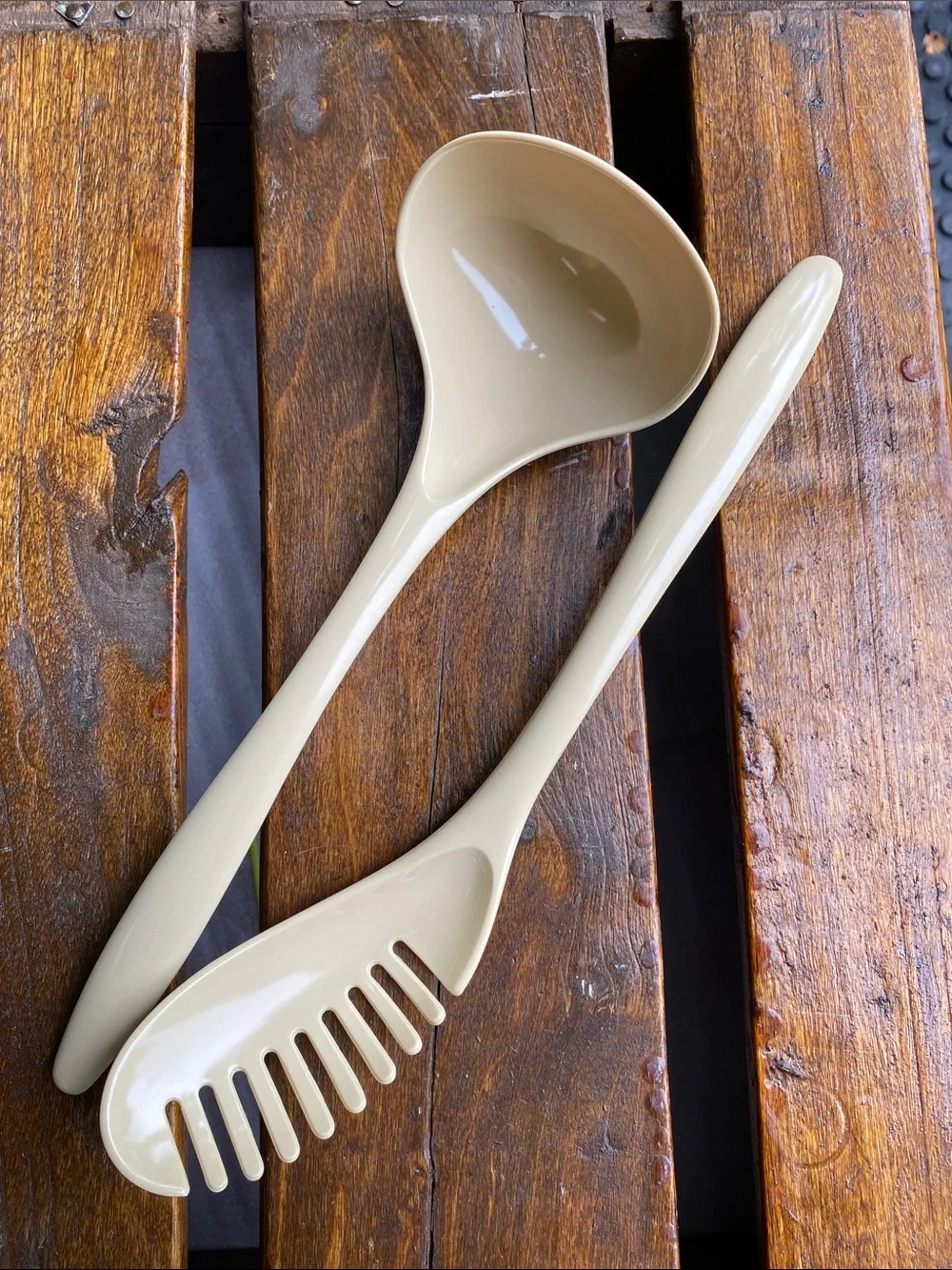 VTG Hutzler Melamine Cream Ladle #525 Cream Pasta Server #534 BPA-Free Thailand